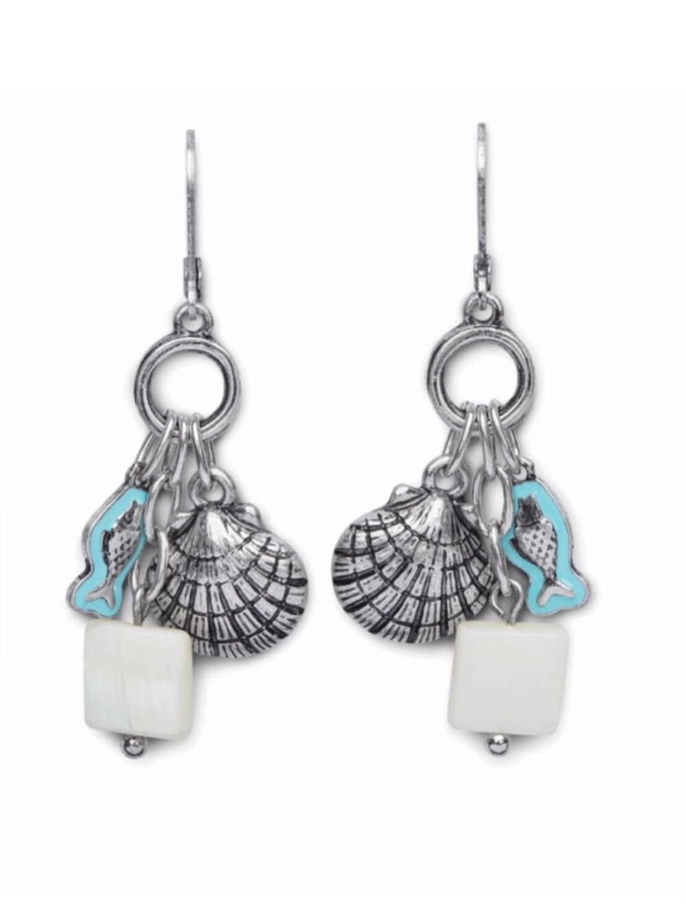 CAbi Silver and White Shell Earrings